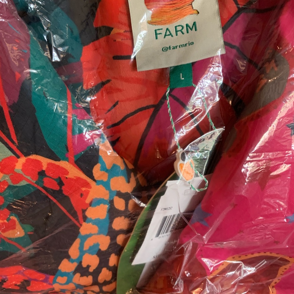 Farm Rio Mixed Scarves Kimono Puffer - Picture 15 of 16
